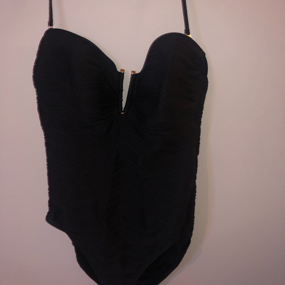 Black textured swimsuit leBlanca